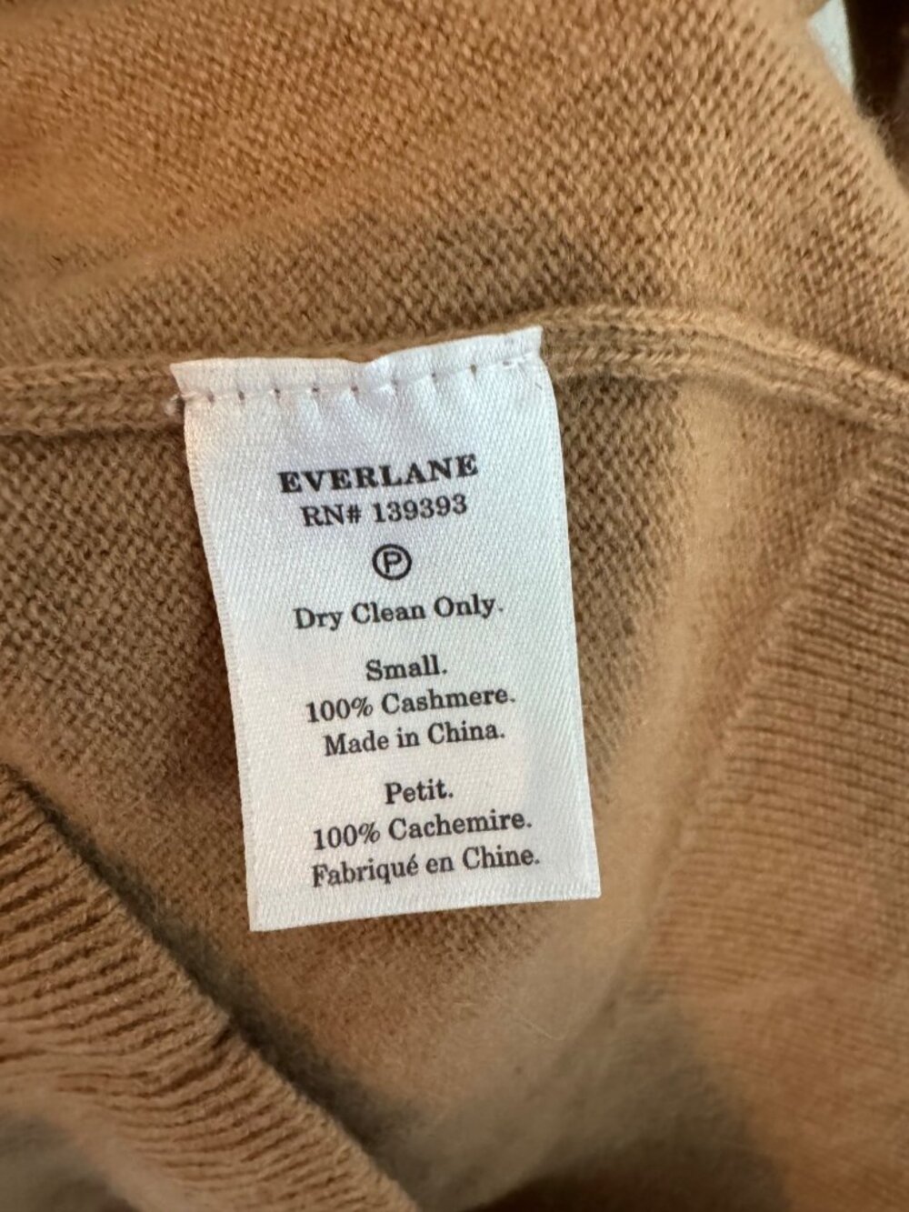 Everlane Brown 100% Cashmere Long Sleeve Crewneck Sweater Women's Small - Picture 4 of 6